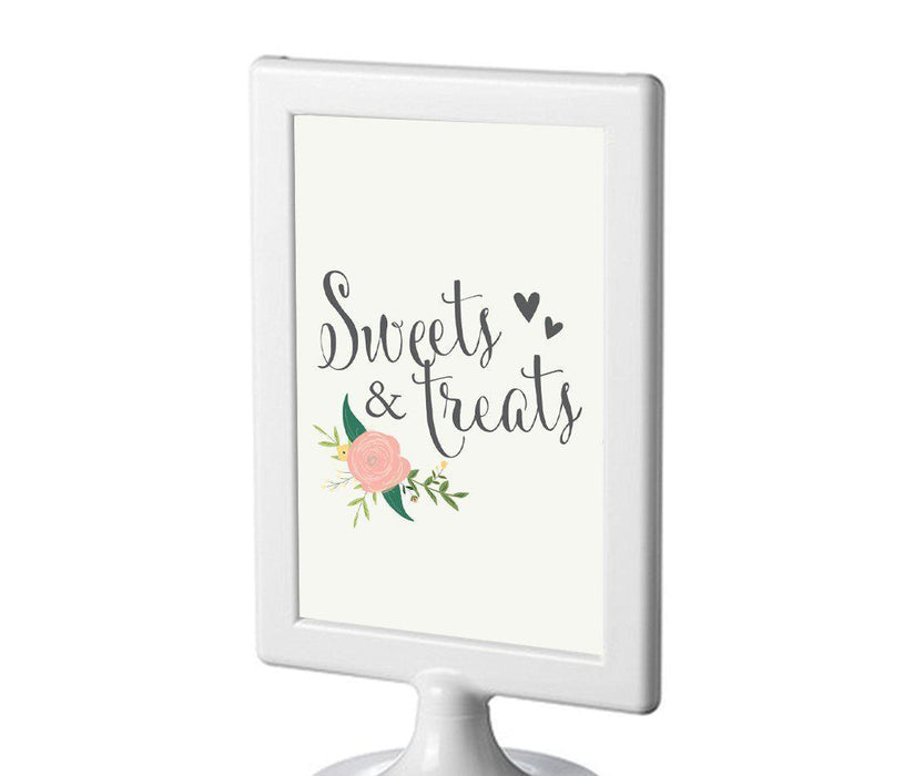 Framed Floral Roses Wedding Party Signs-Set of 1-Andaz Press-Sweets & Treats-