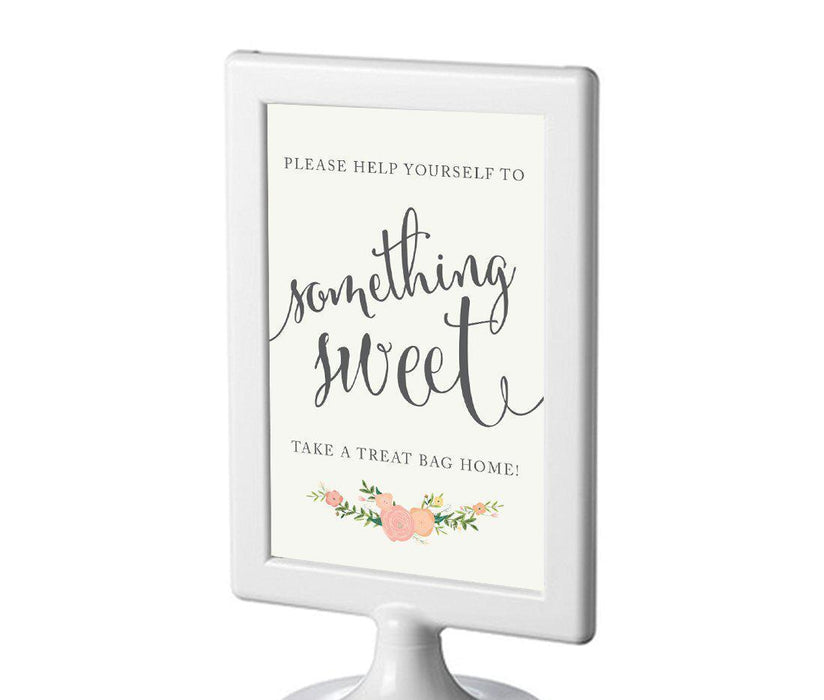 Framed Floral Roses Wedding Party Signs-Set of 1-Andaz Press-Take A Treat Bag Home-