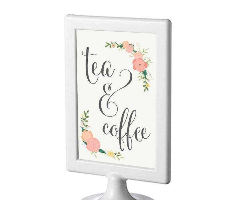 Framed Floral Roses Wedding Party Signs-Set of 1-Andaz Press-Tea & Coffee-