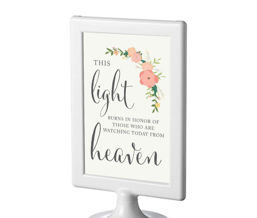 Framed Floral Roses Wedding Party Signs-Set of 1-Andaz Press-This Light Burns Memorial-