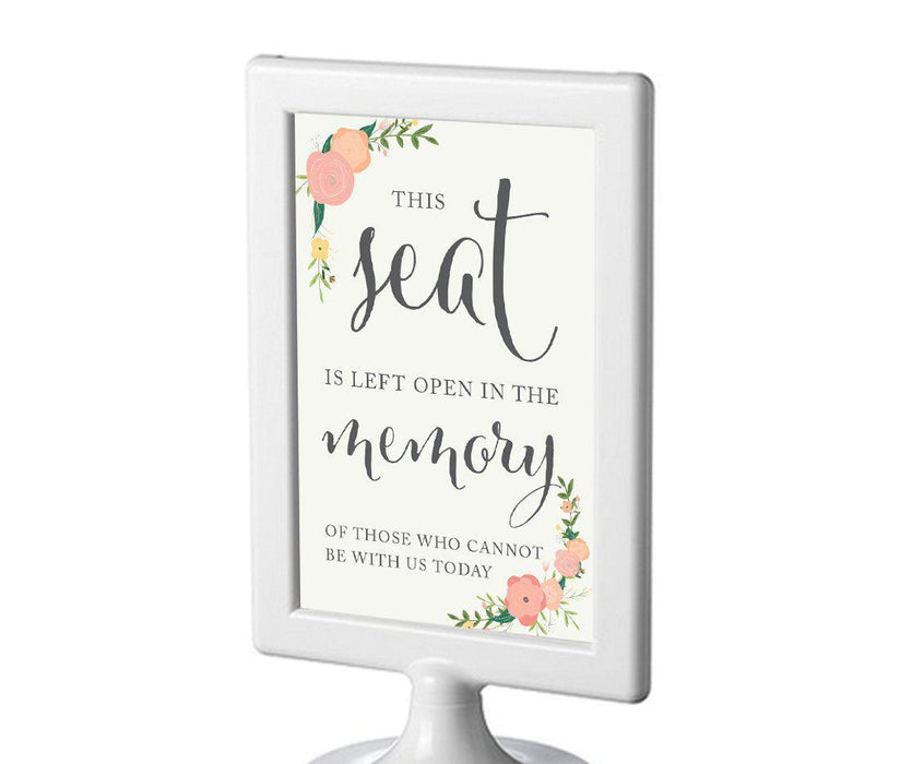 Framed Floral Roses Wedding Party Signs-Set of 1-Andaz Press-This Seat Is Left Open Memorial-