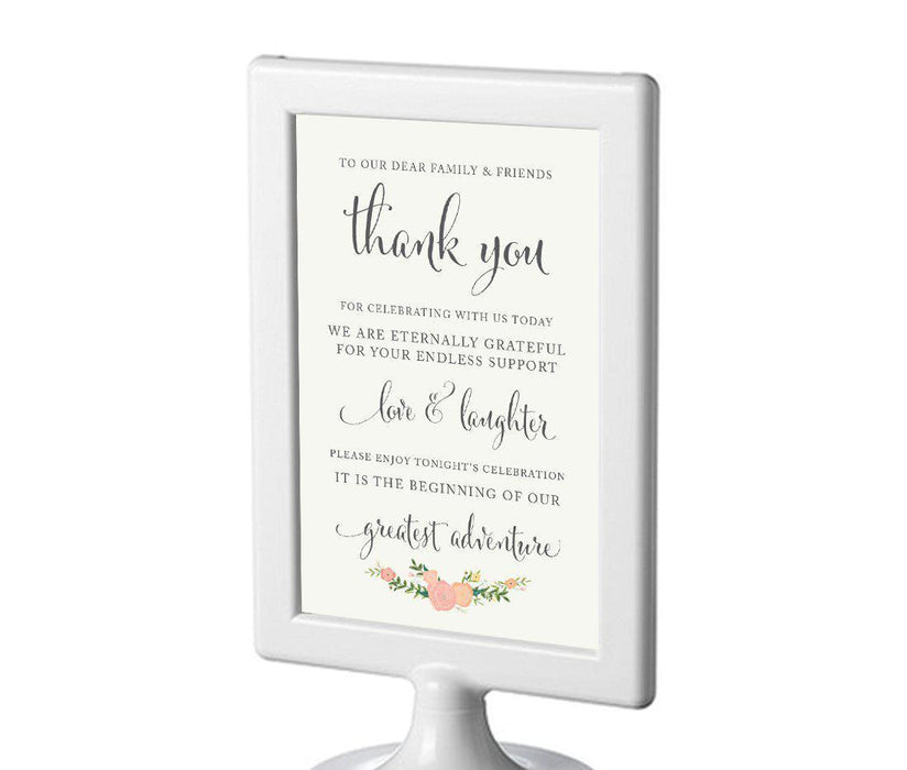 Framed Floral Roses Wedding Party Signs-Set of 1-Andaz Press-To Our Family & Friends, Thank You-