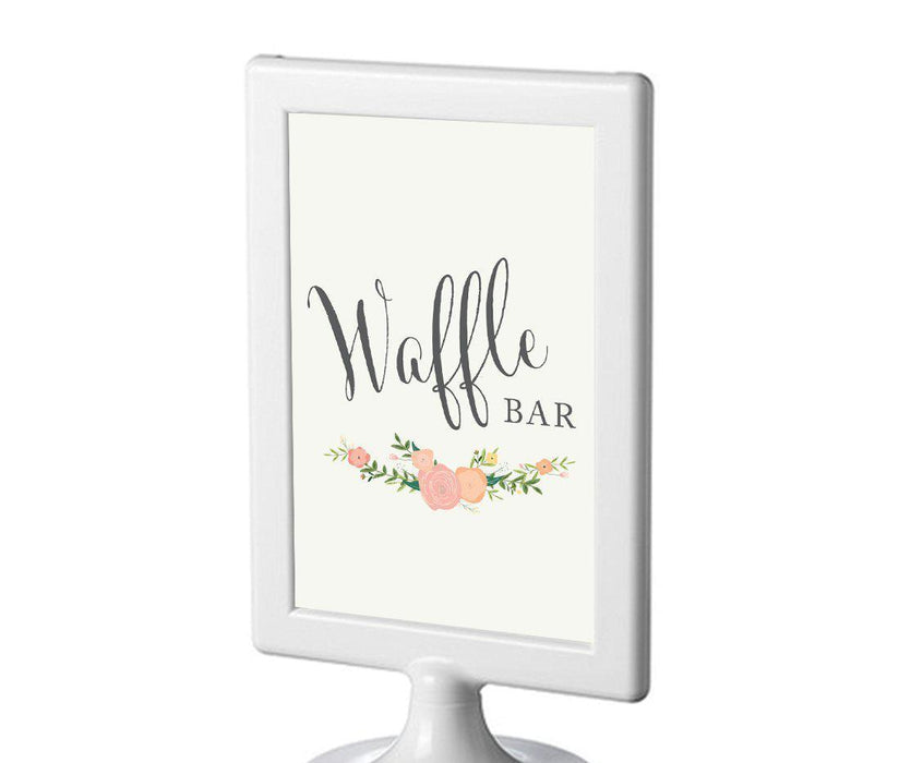 Framed Floral Roses Wedding Party Signs-Set of 1-Andaz Press-Waffle Bar-