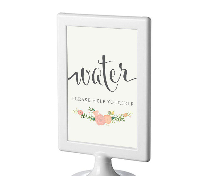 Framed Floral Roses Wedding Party Signs-Set of 1-Andaz Press-Water-