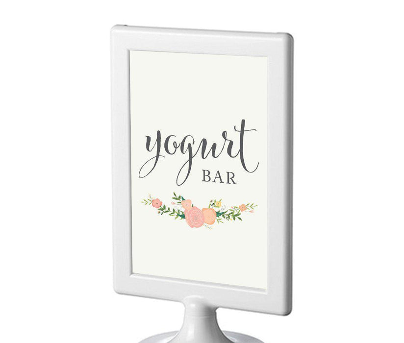 Framed Floral Roses Wedding Party Signs-Set of 1-Andaz Press-Yogurt Bar-