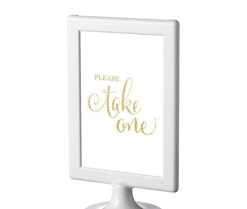 Framed Gold Glitter Wedding Party Signs-Set of 1-Andaz Press-Mr. & Mrs.-