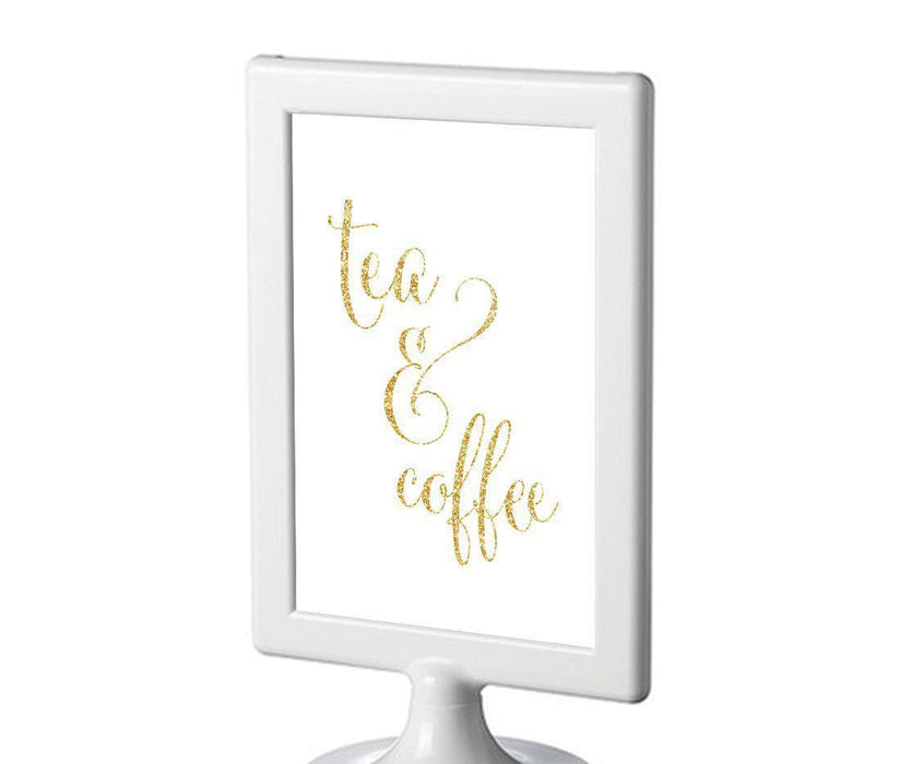 Framed Gold Glitter Wedding Party Signs-Set of 1-Andaz Press-Mr. & Mrs.-