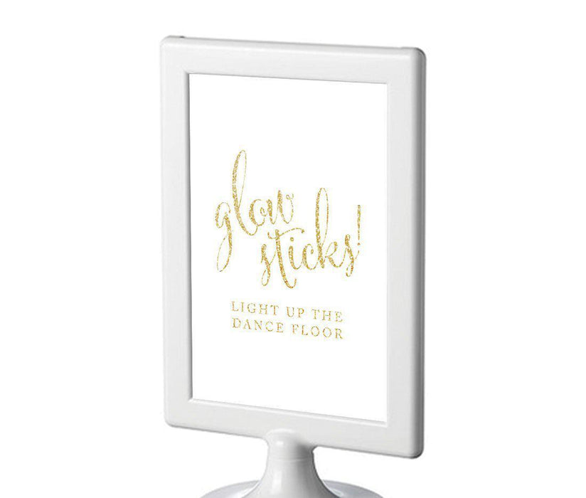 Framed Gold Glitter Wedding Party Signs-Set of 1-Andaz Press-Mr. & Mrs.-