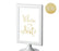 Framed Gold Glitter Wedding Party Signs-Set of 1-Andaz Press-Mr. & Mrs.-