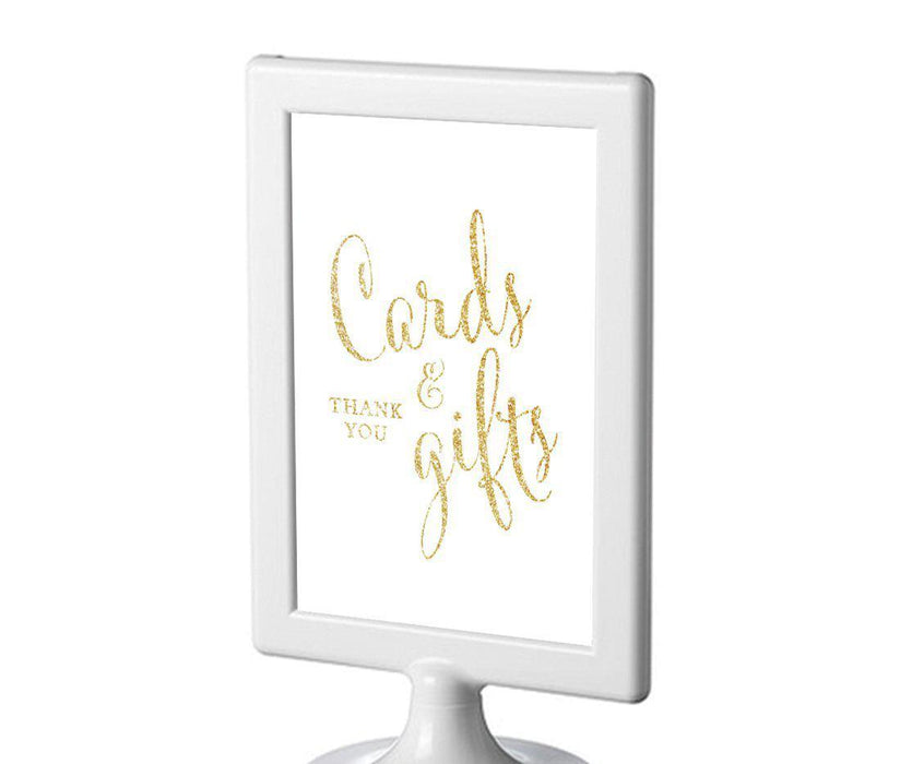 Framed Gold Glitter Wedding Party Signs-Set of 1-Andaz Press-Mr. & Mrs.-