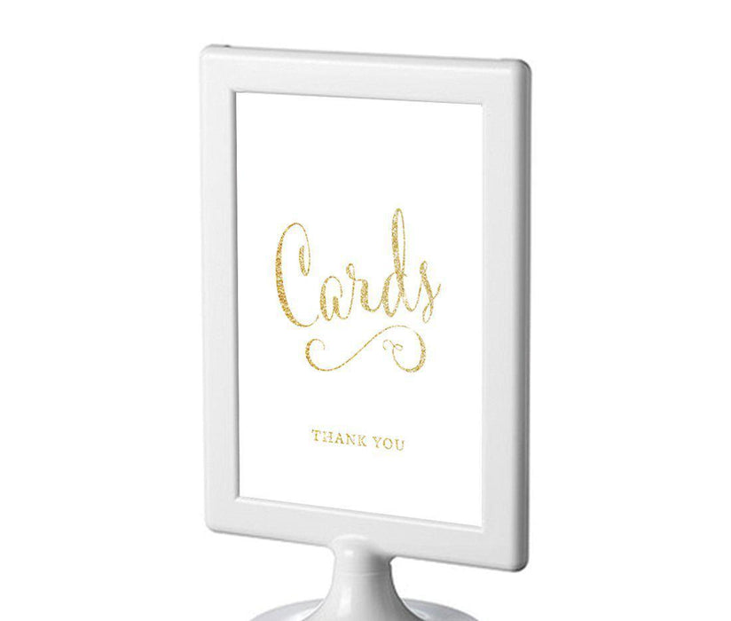 Framed Gold Glitter Wedding Party Signs-Set of 1-Andaz Press-Cards Thank You-