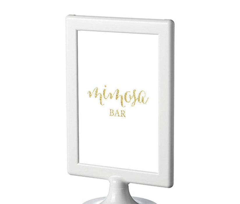 Framed Gold Glitter Wedding Party Signs-Set of 1-Andaz Press-Mimosa Bar-