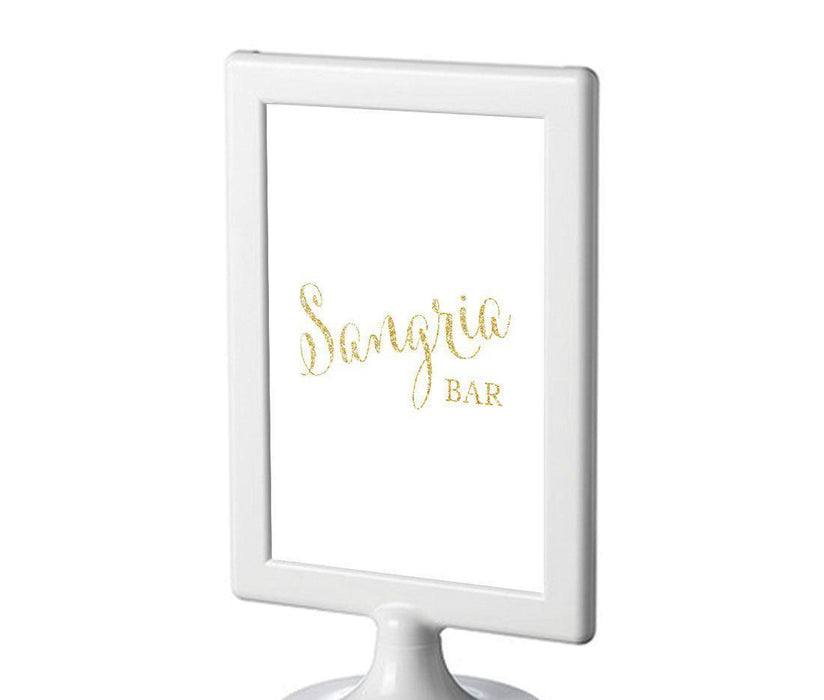 Framed Gold Glitter Wedding Party Signs-Set of 1-Andaz Press-Sangria Bar-