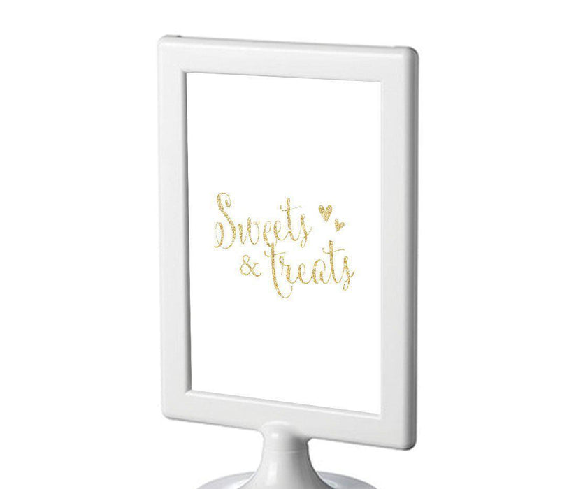 Framed Gold Glitter Wedding Party Signs-Set of 1-Andaz Press-Sweets & Treats-