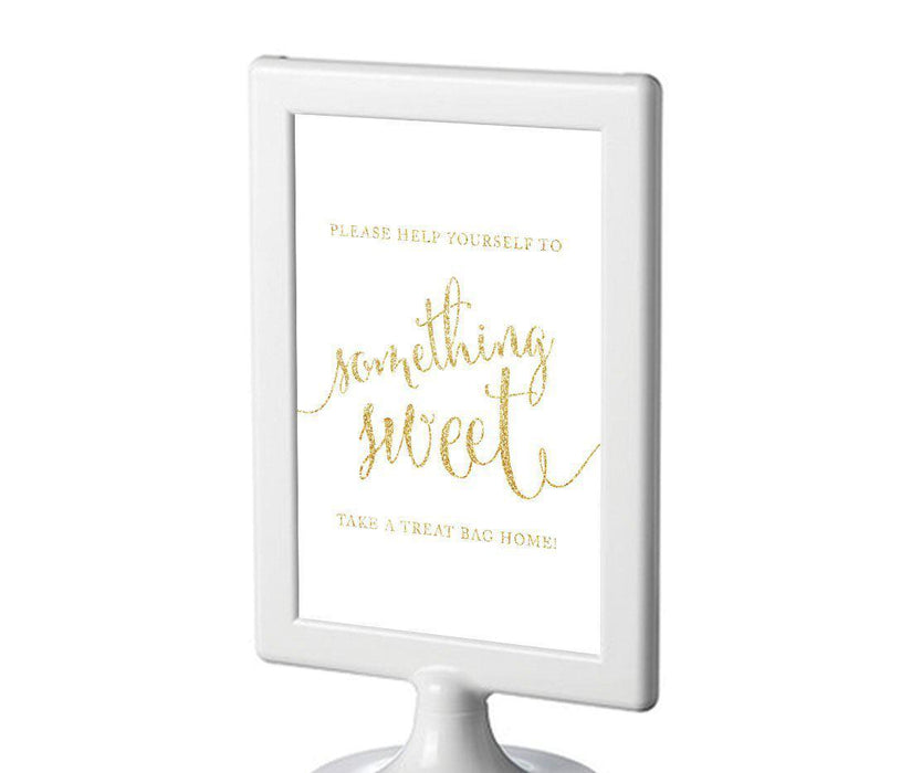 Framed Gold Glitter Wedding Party Signs-Set of 1-Andaz Press-Take A Treat Bag Home-