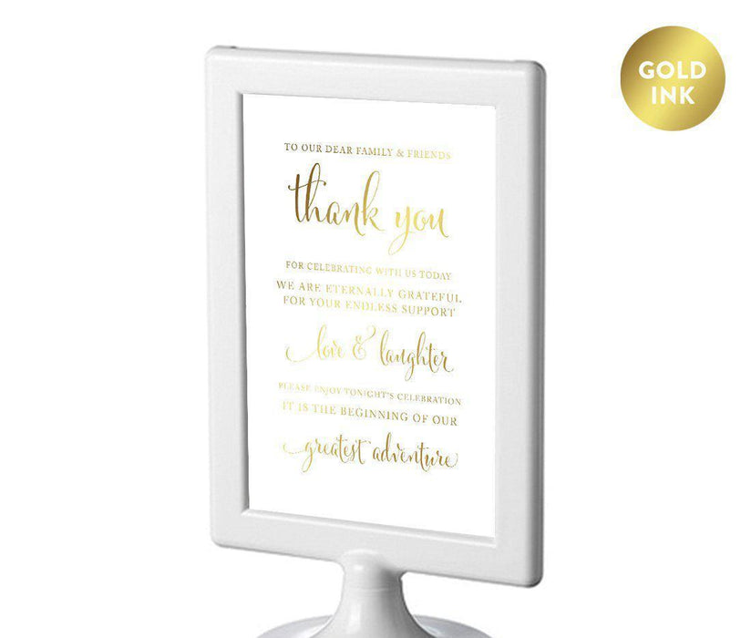 Framed Metallic Gold Wedding Party Signs-Set of 1-Andaz Press-To Our Family & Friends, Thank You-