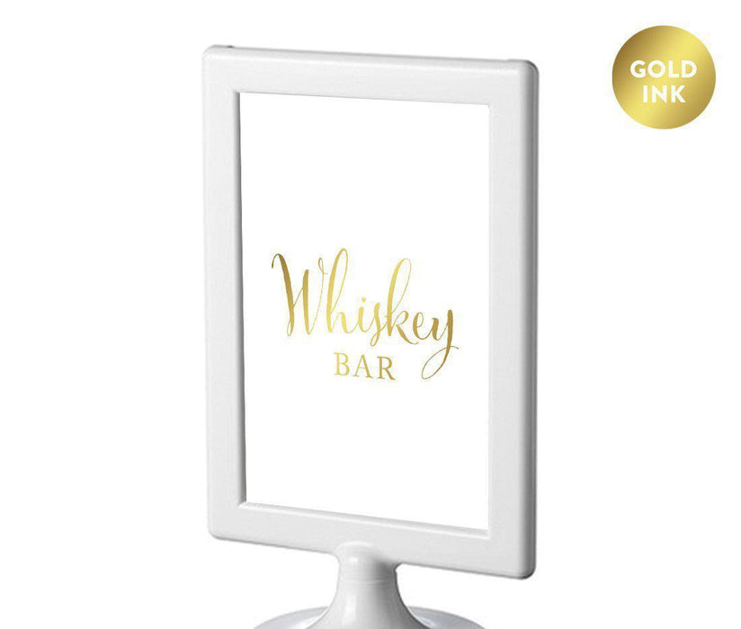 Framed Metallic Gold Wedding Party Signs-Set of 1-Andaz Press-Whiskey Bar-