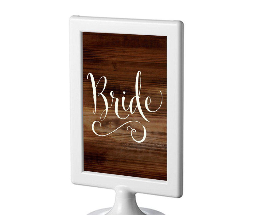Framed Rustic Wood Wedding Party Signs-Set of 1-Andaz Press-Bride-