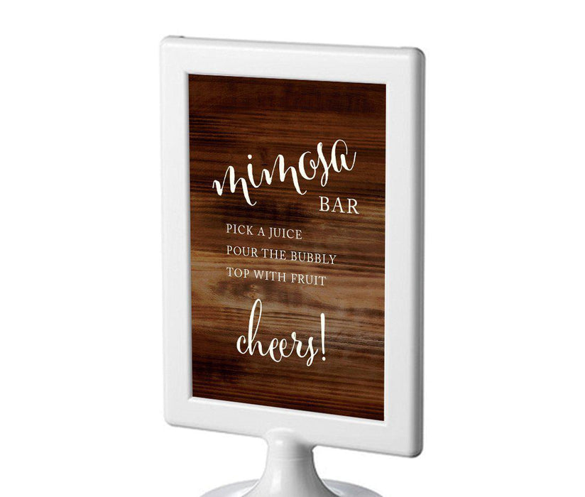 Framed Rustic Wood Wedding Party Signs-Set of 1-Andaz Press-Build Your Own Mimosa-