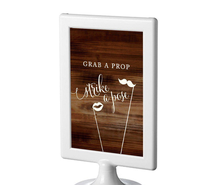 Framed Rustic Wood Wedding Party Signs-Set of 1-Andaz Press-Grab A Prop & Strike A Pose-