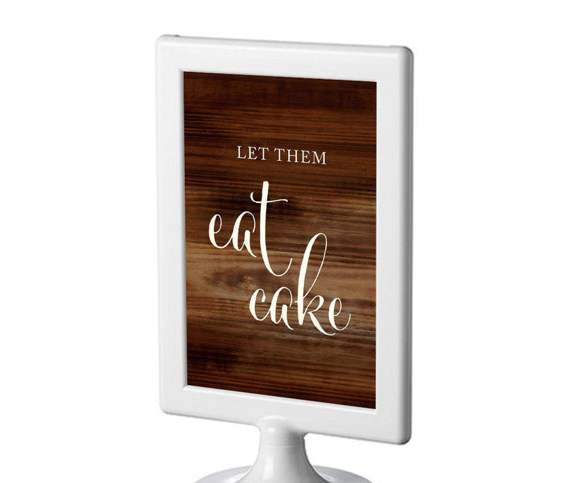 Framed Rustic Wood Wedding Party Signs-Set of 1-Andaz Press-Let Them Eat Cake-