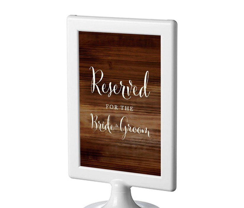 Framed Rustic Wood Wedding Party Signs-Set of 1-Andaz Press-Reserved For The Bride & Groom-