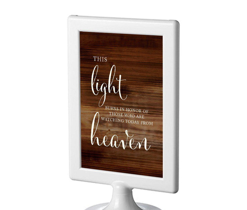 Framed Rustic Wood Wedding Party Signs-Set of 1-Andaz Press-This Light Burns Memorial-