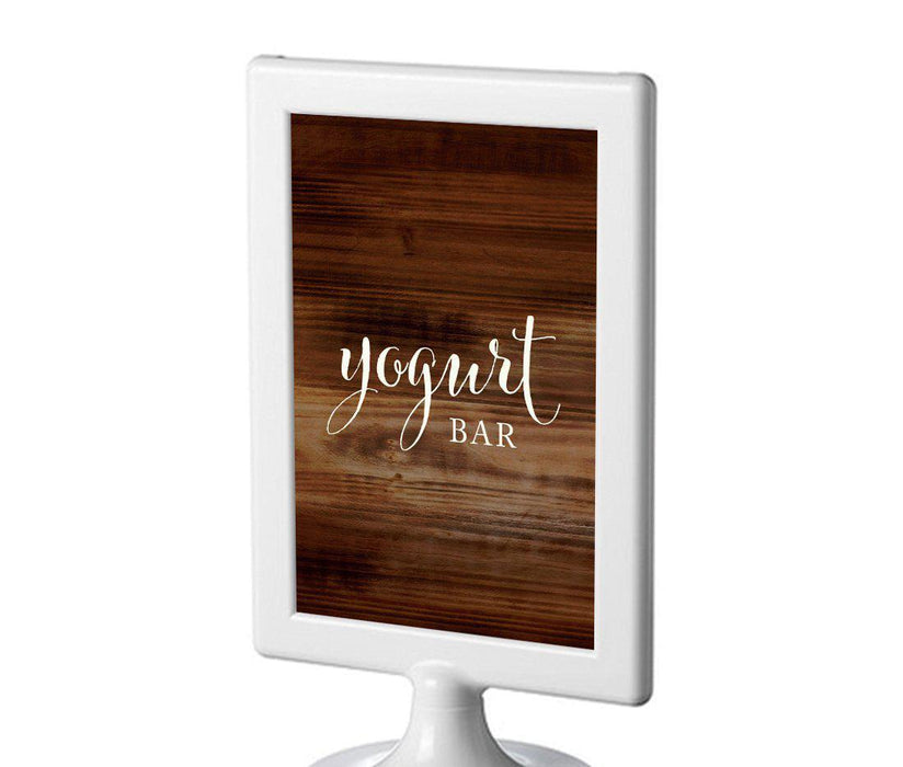 Framed Rustic Wood Wedding Party Signs-Set of 1-Andaz Press-Yogurt Bar-