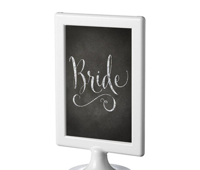 Framed Vintage Chalkboard Wedding Party Signs-Set of 1-Andaz Press-Mr. & Mrs.-
