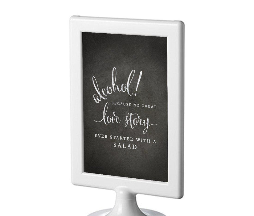 Framed Vintage Chalkboard Wedding Party Signs-Set of 1-Andaz Press-Mr. & Mrs.-