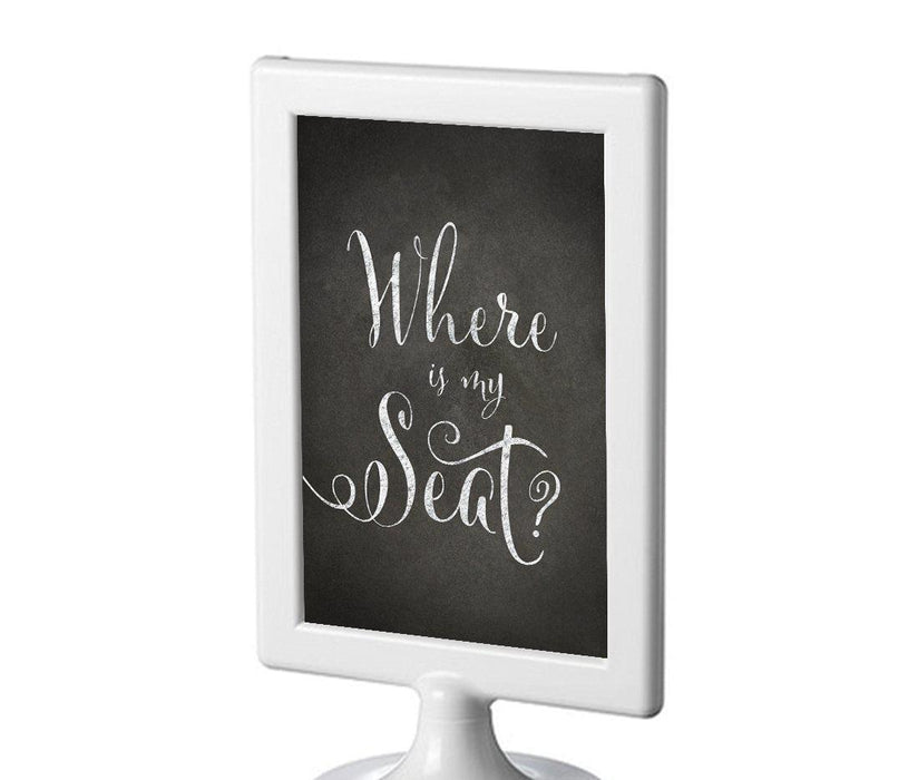 Framed Vintage Chalkboard Wedding Party Signs-Set of 1-Andaz Press-Mr. & Mrs.-