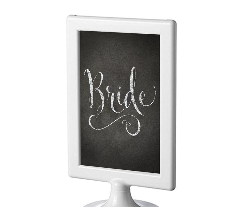 Framed Vintage Chalkboard Wedding Party Signs-Set of 1-Andaz Press-Bride-
