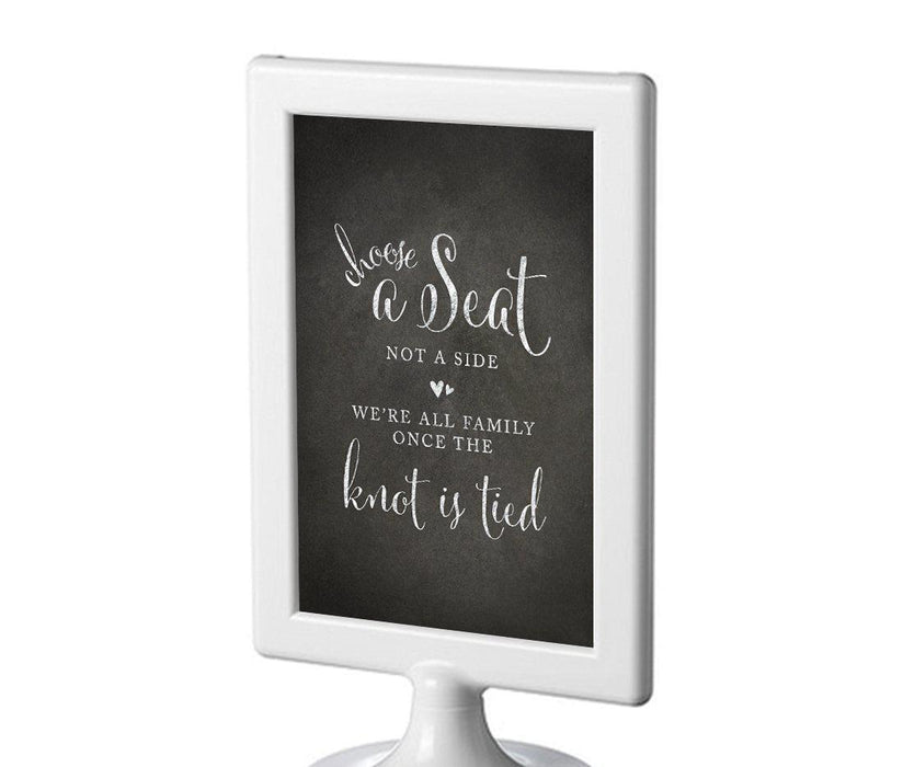 Framed Vintage Chalkboard Wedding Party Signs-Set of 1-Andaz Press-Choose A Seat, Not A Side-