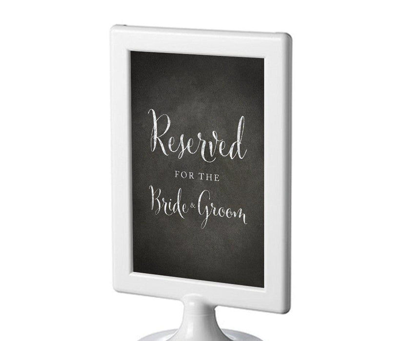 Framed Vintage Chalkboard Wedding Party Signs-Set of 1-Andaz Press-Reserved For The Bride & Groom-
