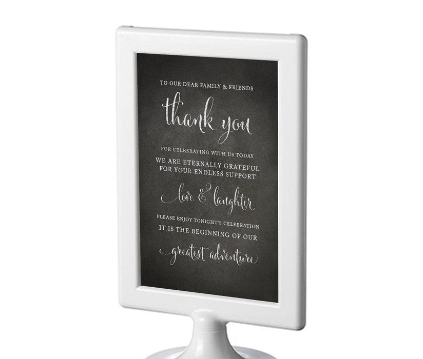 Framed Vintage Chalkboard Wedding Party Signs-Set of 1-Andaz Press-To Our Family & Friends, Thank You-
