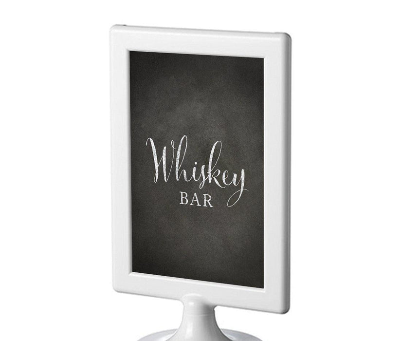 Framed Vintage Chalkboard Wedding Party Signs-Set of 1-Andaz Press-Whiskey Bar-