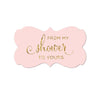 From My Shower to Yours Fancy Frame Label Stickers, Blush Pink Gold Glitter-Set of 36-Andaz Press-