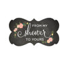 From My Shower to Yours Fancy Frame Label Stickers, Chalkboard Floral Roses-Set of 36-Andaz Press-