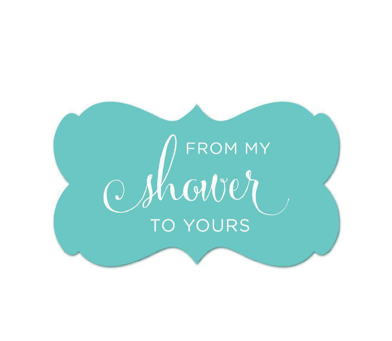 From My Shower to Yours Fancy Frame Label Stickers-Set of 36-Andaz Press-White-