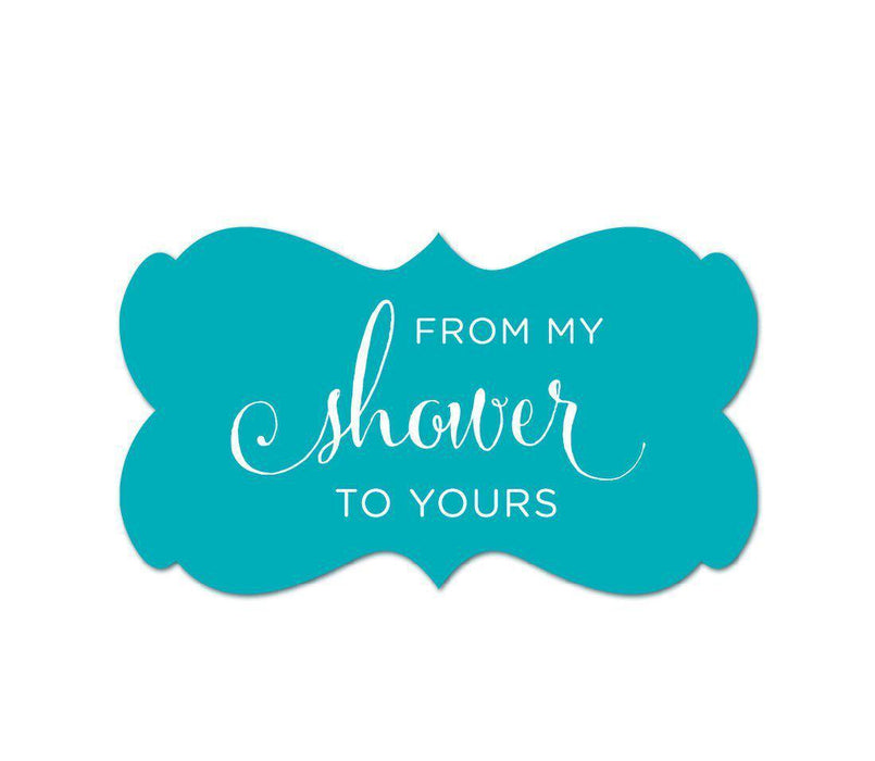 From My Shower to Yours Fancy Frame Label Stickers-Set of 36-Andaz Press-White-