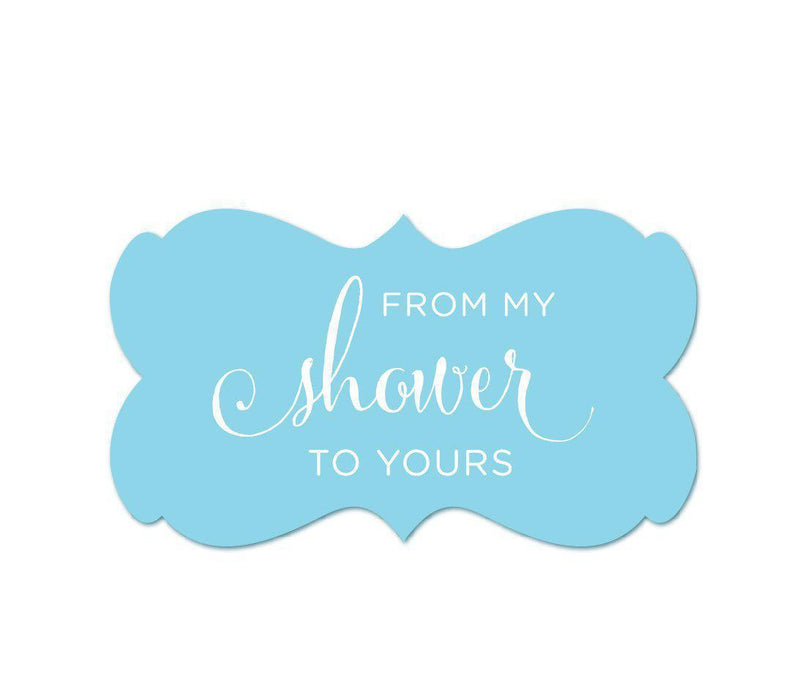 From My Shower to Yours Fancy Frame Label Stickers-Set of 36-Andaz Press-White-