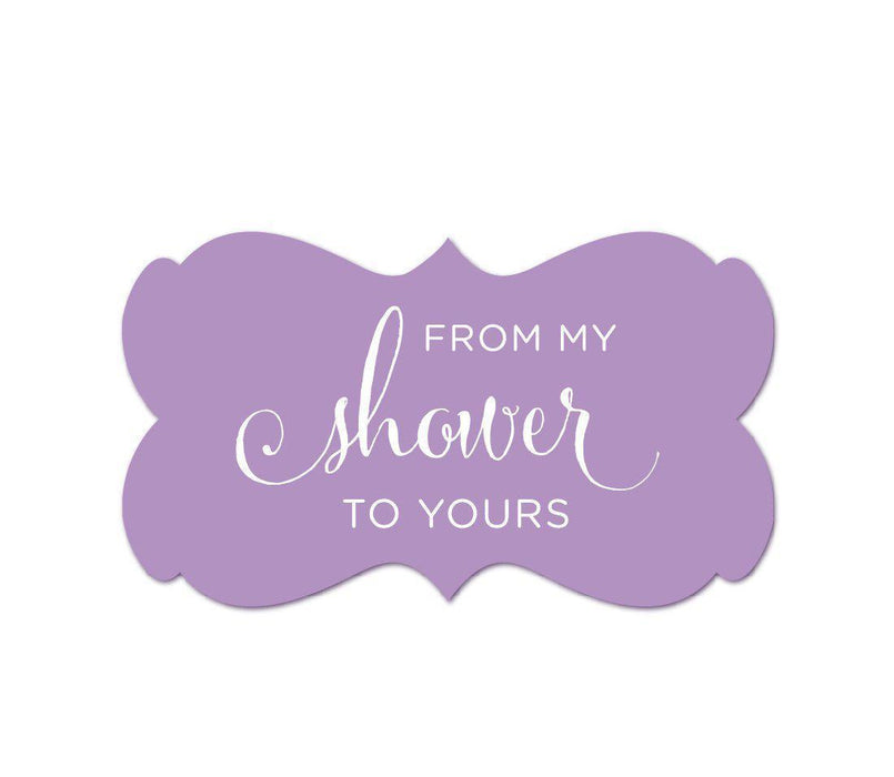 From My Shower to Yours Fancy Frame Label Stickers-Set of 36-Andaz Press-White-