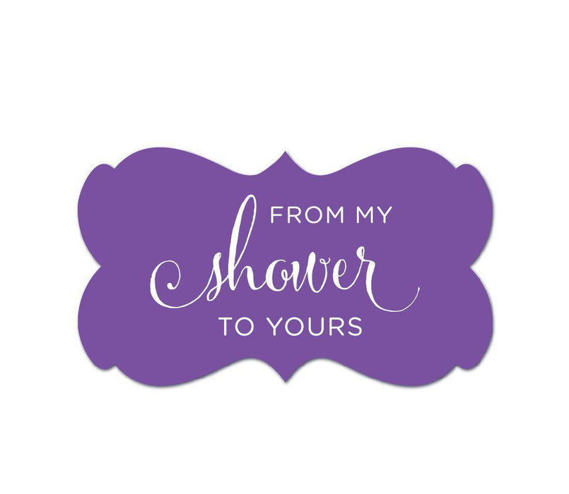 From My Shower to Yours Fancy Frame Label Stickers-Set of 36-Andaz Press-White-