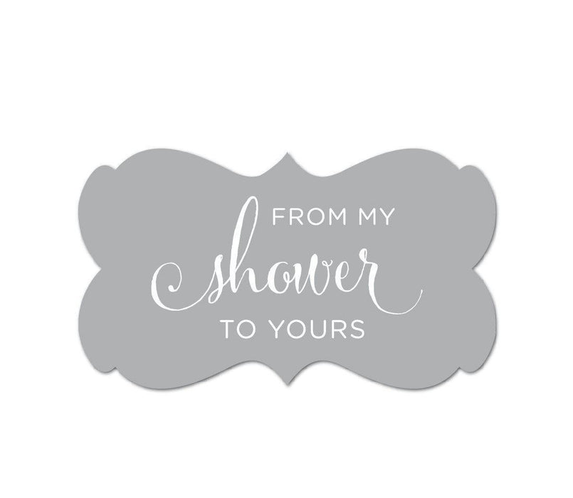 From My Shower to Yours Fancy Frame Label Stickers-Set of 36-Andaz Press-White-