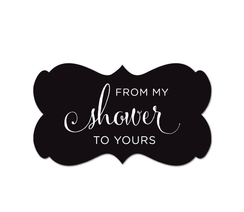 From My Shower to Yours Fancy Frame Label Stickers-Set of 36-Andaz Press-White-