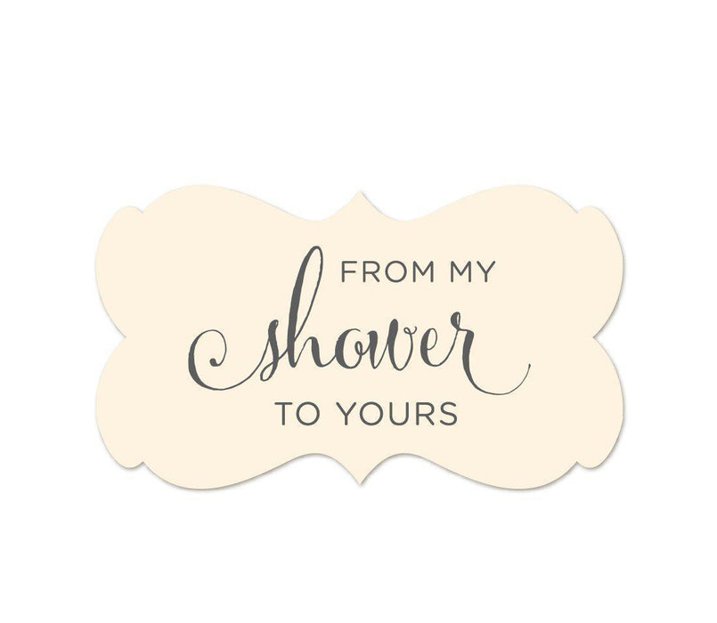 From My Shower to Yours Fancy Frame Label Stickers-Set of 36-Andaz Press-White-