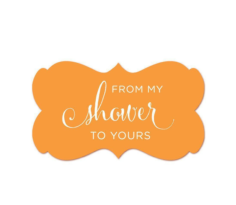 From My Shower to Yours Fancy Frame Label Stickers-Set of 36-Andaz Press-White-