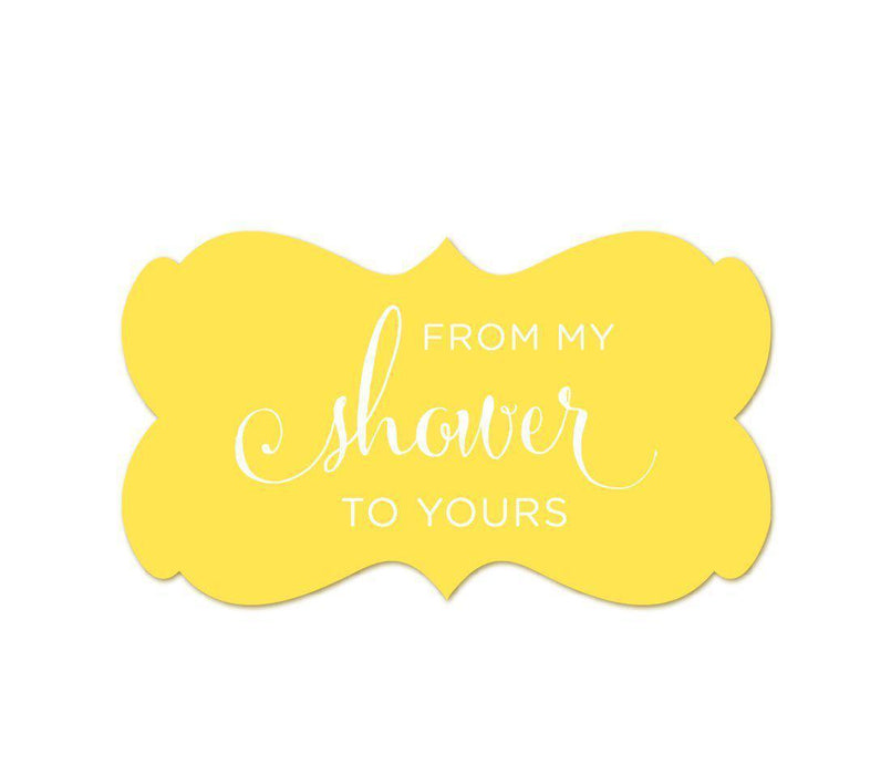 From My Shower to Yours Fancy Frame Label Stickers-Set of 36-Andaz Press-White-