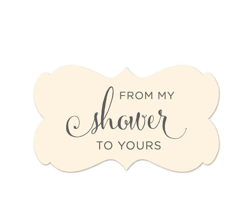 From My Shower to Yours Fancy Frame Label Stickers-Set of 36-Andaz Press-Ivory-