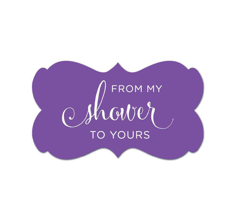 From My Shower to Yours Fancy Frame Label Stickers-Set of 36-Andaz Press-Royal Purple-
